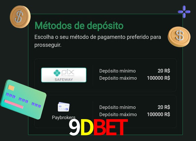 O cassino 9Dbet oferece uma grande variedade de métodos de pagamento